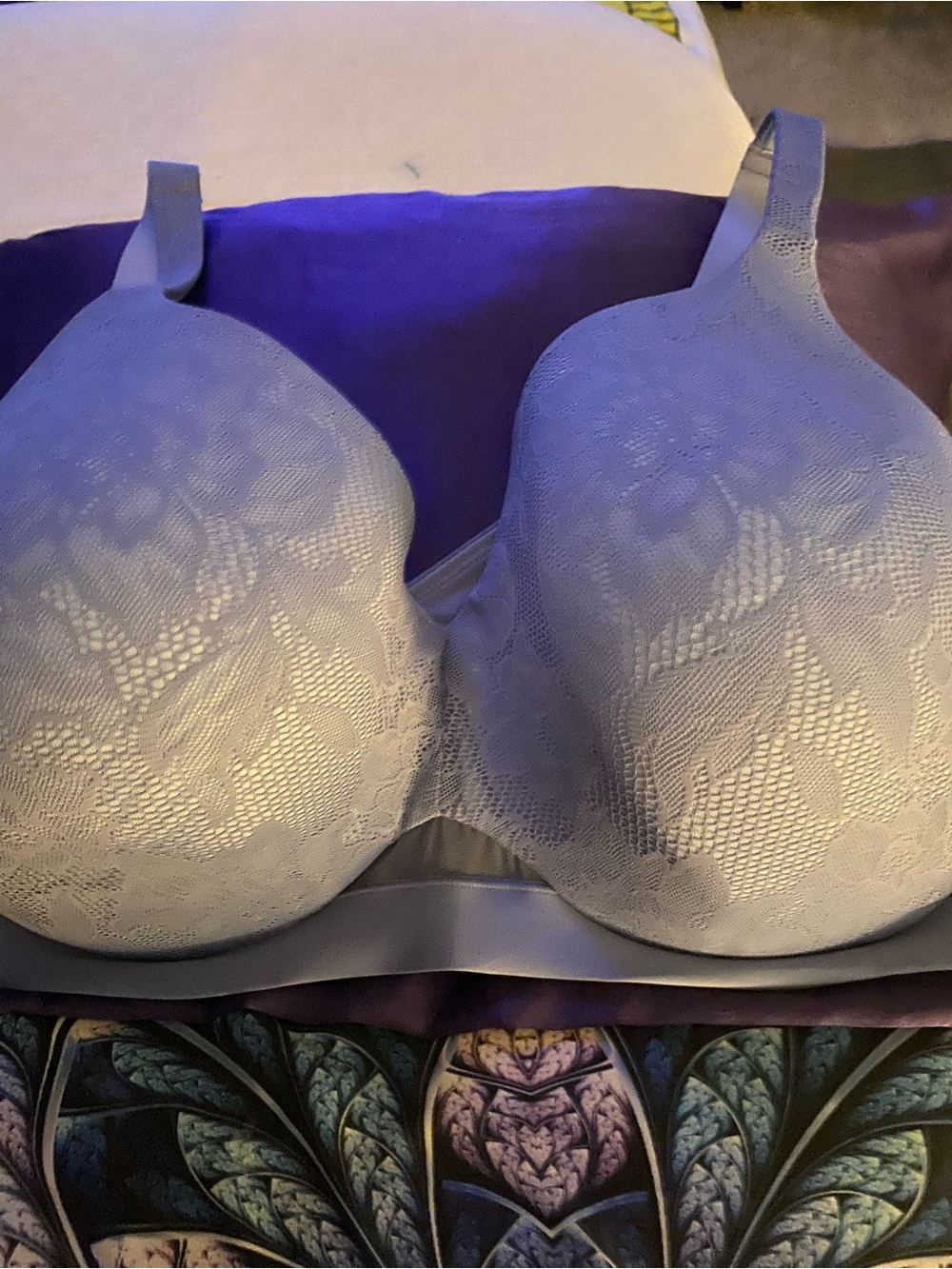 Cacique Lace-Overlay Moulded Bra in Light Lavender
